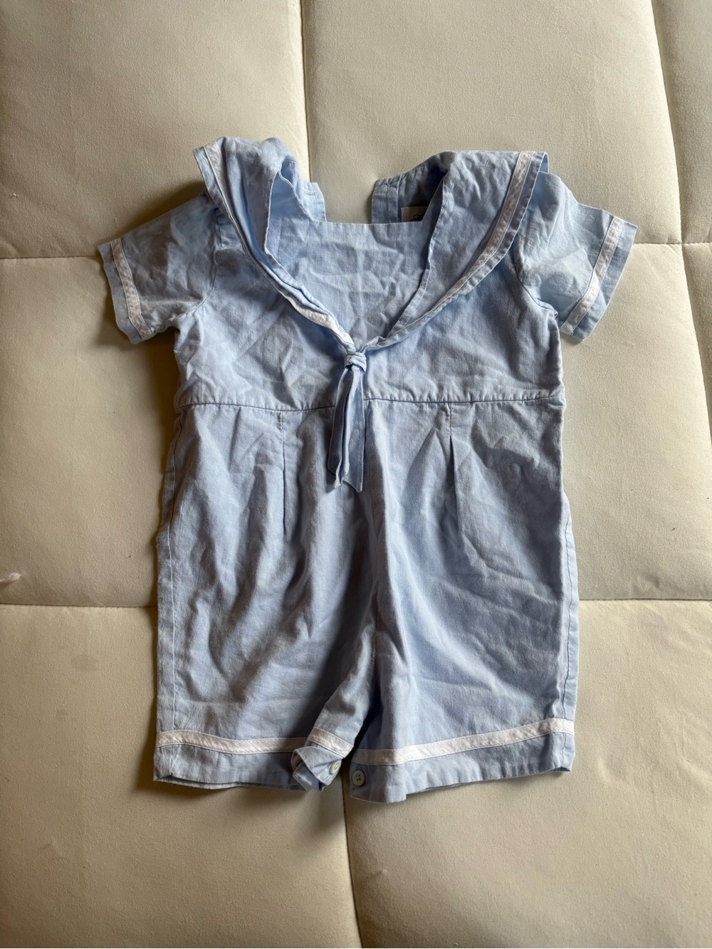 Stratsburg Light Blue Baby Sailor Romper